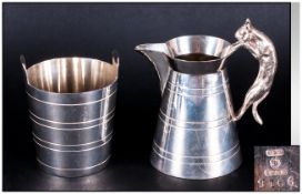 Art Deco Matched Pair Of Quality Silver Plated Milk Jug & Sugar Bowl makers stamp D&A. Milk jug