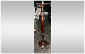 Early 20thC Mahogany Torchere/Jardiniere Stand, of turned form with applied prunts, raised on