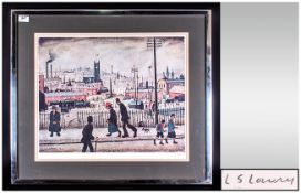 L.S.Lowry Pencil Signed Limited Edition of 850 Colour Print, titled 'View of a Town', published 1973