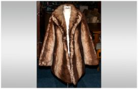 Ladies Brown Faux Fur Jacket