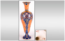 James Macintryre Florian Ware ' Alhambra ' Design Tall Vase. c.1907. Stands 12 Inches High,