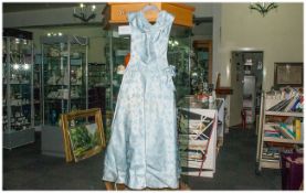 1950's Sky Blue Evening Dress from Selfridges.  The dress looks to be a size 12 is silk and is in