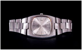 Omega Gents Automatic Stainless Steel Wristwatch silvered dial, battons and hands, with date