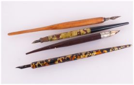 A Selection Of Four Vintage Dip Pens one with a 14K gold nib. Sheaffer. All in good condition.