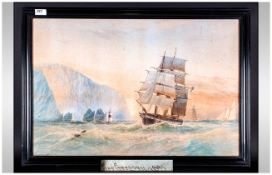 George Gregory - Marine Artist 1849-1938 ' Ships of The Coast ' Watercolour and Gouache. Signed