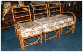 William Lusty (Lloyd Loom) Three Piece Conservatory Suite with Bamboo Style Frame, Cushion Seats And