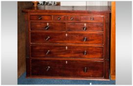 Victorian Mahogany Chest of Drawers with three small drawers to the top below three long graduated