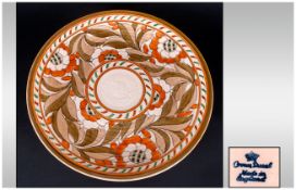 Crown Ducal Signed Charlotte Rhead Charger/Plaque, 12.75'' in diameter.