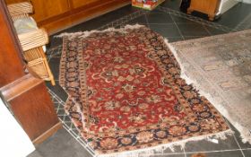 Persian Carpet, part silk 72 by 51 inches.