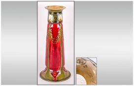 Mintons No.1 Secessionist Tall Vase. c.1900. Stands 12 Inches High