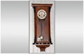 Junghans Vienna Wall Clock, Walnut Case, Spring Driven. A/F