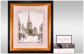 L.S.Lowry 1887-1976 Pencil Signed Limited Edition Colour Print, no.551/850, 'Burford Church',
