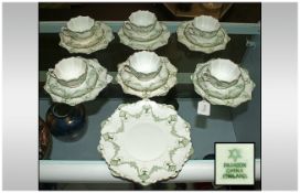 Paragon Fine China ( 19 ) Piece Tea Set. c.1910-1920. Comprises 6 Trios, 1 Sandwich Plate. Pattern