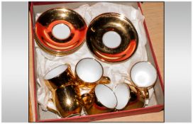 Royal Worcester Gilt Part Coffee Set - In original box. Comprising of 6 small coffee cups and