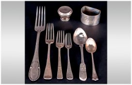 A Collection Of Assorted Antique Silver Flatware. all fully hallmarked. 204.3 grams.