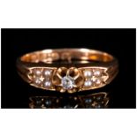 Antique Ladies 18ct Gold Diamond And Seed Pearl Ring Hallmark Birmingham 1887. 3.8grams