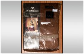 Pair Of Fully Lined Curtains - 78''x72'' mocha colour as new condition.