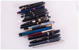 15 Various Vintage Fountain Pens some with 14k gold nibs & birotype pens. Including Rapidograph 02