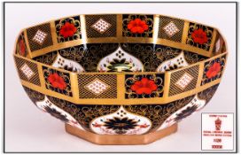 Royal Crown Derby Imari Pattern Large Octagonal Shaped Bowl. A/F. Pattern Num.1128. Date 1973. 4.