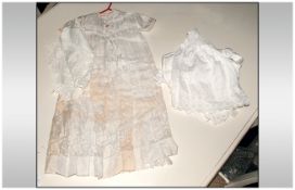 Hand Made Christening Robe with integral underskirt, plus a further overdress, cape & bonnet, and