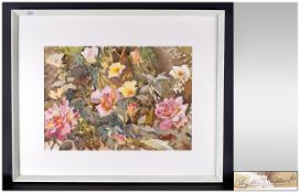 Phyllis Hibbert 1903 - 1971 Still Life ' Mixed Flowers ' Watercolour, Signed Mounted and Framed