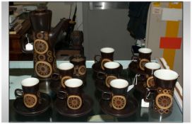 Denby - Arabesque 19 Piece Coffee Set. c.1970. All Pieces are In Excellent Condition.