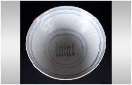 Chinese - Pastel Blue Ming Dynasty Bowl, c,14th Century, Late Yuan to Ming Dynasties. 2.25 Inches