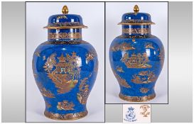 Carlton Ware Fine Large Lidded Temple Jar 'Hang-Hsi' Shape & Pattern. 1662-1722 Special back