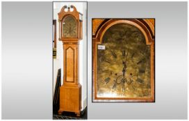 John Pickett of Marlborough Longcase Clock, Brass Dial With Subsidiary Second And Date Aperature,