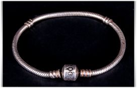 Silver Pandora Bracelet, fully hallmarked. Sold as genuine.