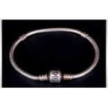 Silver Pandora Bracelet, fully hallmarked. Sold as genuine.