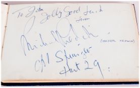 Vintage Autograph Book containing autographs of 1950'/60's British Stars. Michael Medwin, Teddy &