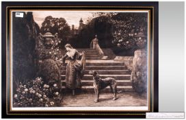 Herbert Dicksee Etching, pencil signed to the margins; titled to the back; 'The Old Garden',