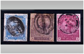 Queen Victoria 59265 Short Set stamps of 2/6, 5/ and 10/