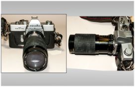 Minolta Camera SRT 101 with Extending Zoom & Micro Lens. 80-200 mm. Ser Num.2624467. Complete with