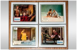 Cinema Stills - Framed Set of 4 1960's Front of House Original Lobby Cards for Sophia Loren Films