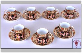 Royal Crown Derby Top Quality Imari Pattern 14 Piece Coffee Set comprising 7 coffee cans & 7