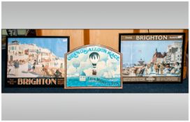 Travel Posters, Two Framed Decorative Brighton Posters, The Road To Southern Railway Sunshine.