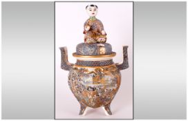 An Outstanding, Meiji Period, Japanese Satsuma Lidded Koro, of the highest quality, the body of