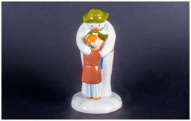 Coalport Handpainted Snowman Figure 'The Hug' Circa 2001. Stands 5.25'' in height. Mint condition.