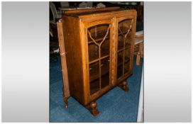 Display Cabinet Glazed Two Door Front, Square Legs 35 inches in width and 36 inches high.