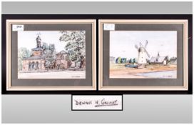 Pair of Lytham Watercolours Signed Dennis Grundy., 9 by 6 inches.
