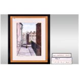 Dougie Brown Signed Dougie B, Title ' A Cats Eye View of Church Street ' Watercolour. Signed and