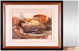 Albert Phillip - Famous Lancaster Artist - Subject ' Farm Holding Near Lancaster ' Watercolour.