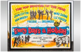 Vintage Pop Poster - Every Days a Holiday (1965) Starring Freddie & The Dreamers, John Leyton,