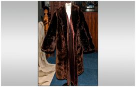 Dark Brown Beaver Lamb Coat fully lined