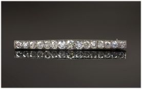 Art Deco Very Fine Platinum Set Diamond Brooch. The Diamonds of Excellent Colour and Clarity. Est