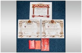 Three 1920's Railway Exam Certificates, Lancashire & Yorkshire Railway & London Midland Together