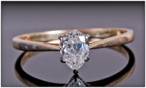 18ct Gold Set Single Stone Diamond Ring diamond of good colour & clarity. Est. 50pts. Fully