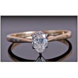 18ct Gold Set Single Stone Diamond Ring diamond of good colour & clarity. Est. 50pts. Fully